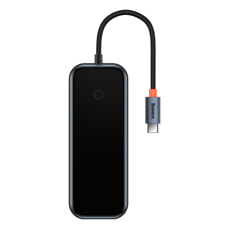 AcmeJoy HUB 4 prievadų USB-C 3xUSB 3.0 tamsiai pilka