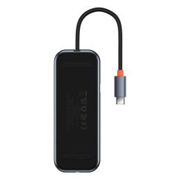 AcmeJoy HUB 4 prievadų USB-C 3xUSB 3.0 tamsiai pilka