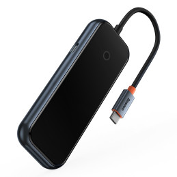 AcmeJoy HUB 4 prievadų USB-C 3xUSB 3.0 tamsiai pilka