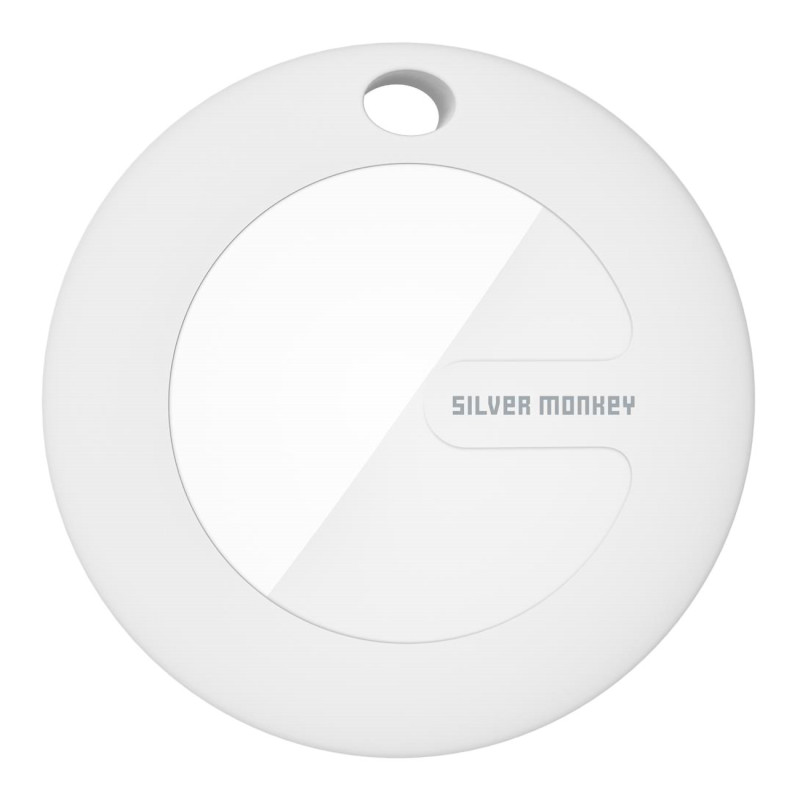 Lokalizator Silver Monkey Tag kompatybilny z Apple FindMy - biały Lokalizator Silver Monkey Tag kompatybilny z Apple FindMy - biały