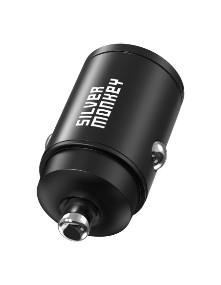 Ładowarka samochodowa Silver Monkey PDQC-CPCT30-SM 30W 1x USB-C PD 1xUSB-A QC - czarna