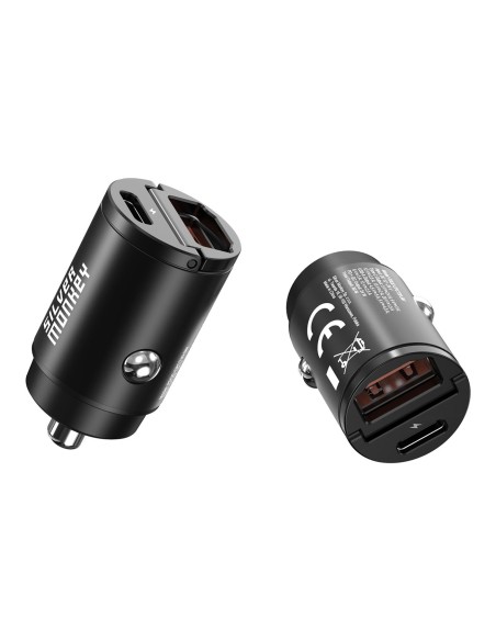 Ładowarka samochodowa Silver Monkey PDQC-CPCT30-SM 30W 1x USB-C PD 1xUSB-A QC - czarna