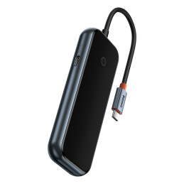 AcmeJoy HUB 4 prievadų USB-C 3xUSB 3.0 tamsiai pilka
