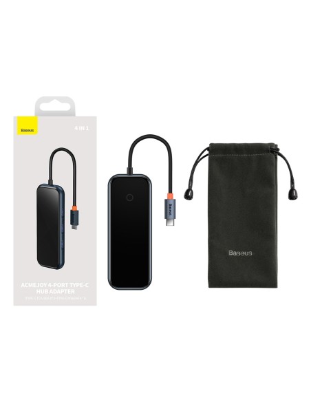AcmeJoy HUB 4 prievadų USB-C 3xUSB 3.0 tamsiai pilka AcmeJoy HUB 4 prievadų USB-C 3xUSB 3.0 tamsiai pilka