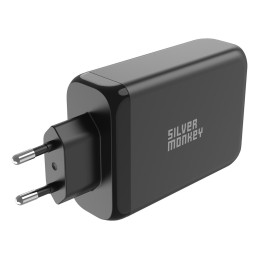 Ładowarka sieciowa Silver Monkey GaN 130W 3x USB-C PD 1x USB-A 3.0 QC - czarna