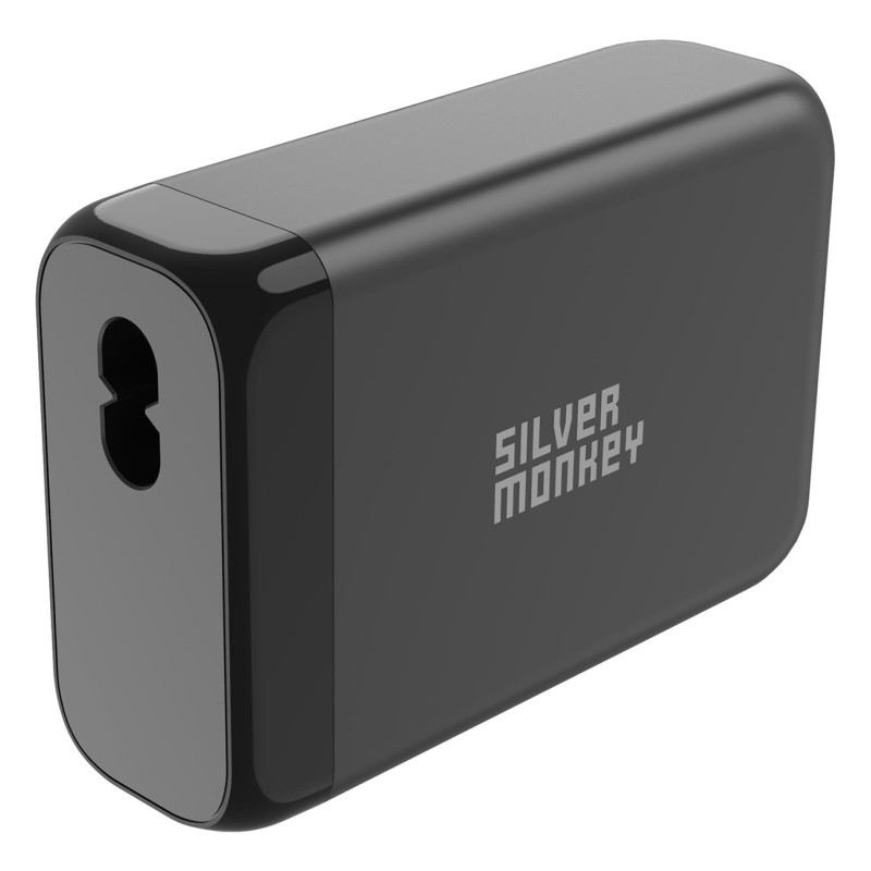 Ładowarka GaN Silver Monkey SMA151 130W 3xUSB-C PD USB-A QC 3.0 z odłączanym kablem zasilającym - biała