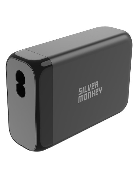 Ładowarka GaN Silver Monkey SMA151 130W 3xUSB-C PD USB-A QC 3.0 z odłączanym kablem zasilającym - biała