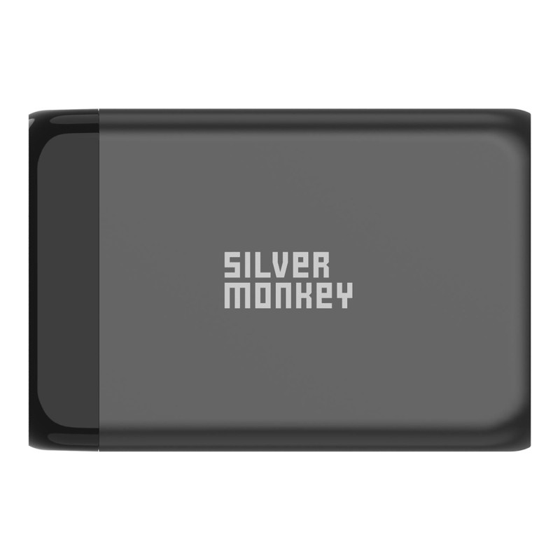 Ładowarka GaN Silver Monkey SMA151 130W 3xUSB-C PD USB-A QC 3.0 z odłączanym kablem zasilającym - biała