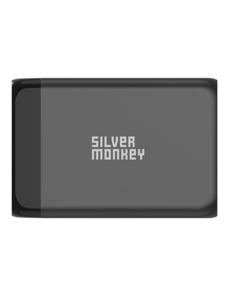 Ładowarka GaN Silver Monkey SMA151 130W 3xUSB-C PD USB-A QC 3.0 z odłączanym kablem zasilającym - biała