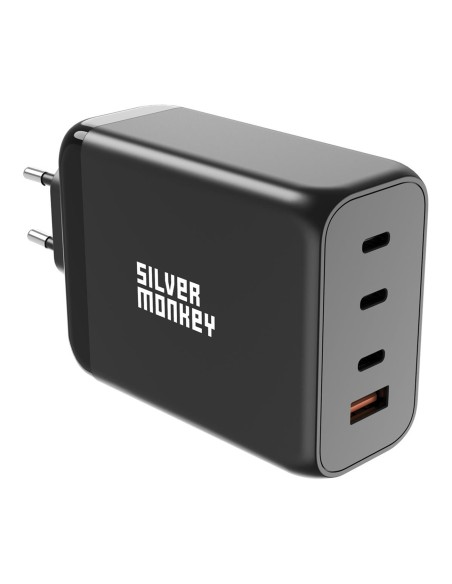 Ładowarka GaN Silver Monkey SMA153 200W 3xUSB-C PD USB-A QC 3.0 - czarna