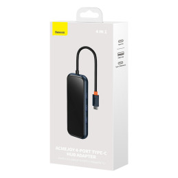 AcmeJoy HUB 4 prievadų USB-C 3xUSB 3.0 tamsiai pilka