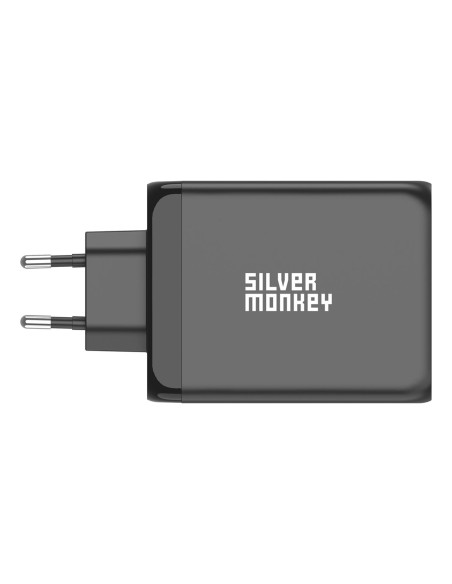 Ładowarka GaN Silver Monkey SMA153 200W 3xUSB-C PD USB-A QC 3.0 - czarna
