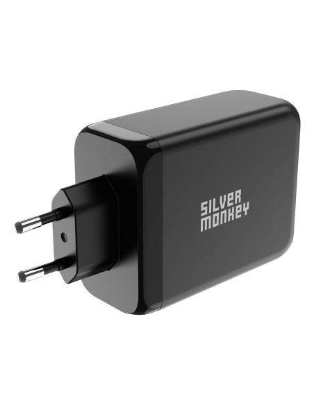 Ładowarka GaN Silver Monkey SMA153 200W 3xUSB-C PD USB-A QC 3.0 - czarna