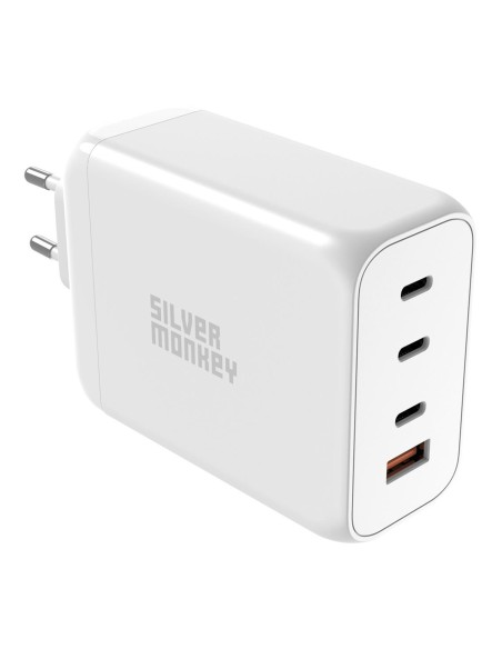 Ładowarka GaN Silver Monkey SMA154 200W 3xUSB-C PD USB-A QC 3.0 - biała