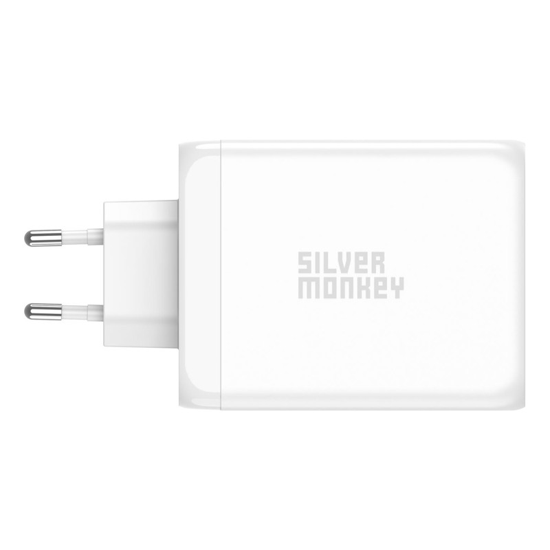 Ładowarka GaN Silver Monkey SMA154 200W 3xUSB-C PD USB-A QC 3.0 - biała