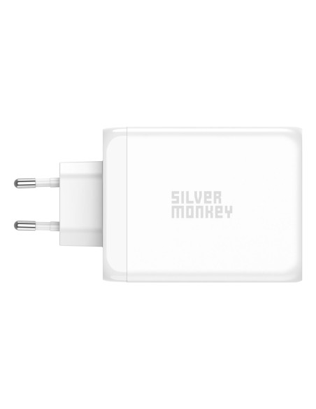 Ładowarka GaN Silver Monkey SMA154 200W 3xUSB-C PD USB-A QC 3.0 - biała