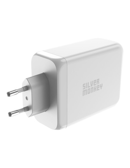 Ładowarka GaN Silver Monkey SMA154 200W 3xUSB-C PD USB-A QC 3.0 - biała