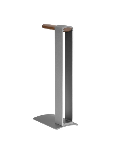 Stojak na słuchawki Silver Monkey HS400 z aluminium i drewna - srebrny