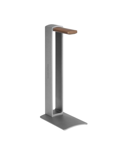 Stojak na słuchawki Silver Monkey HS400 z aluminium i drewna - srebrny