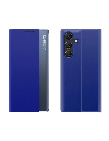 Etui New Sleep View Case z klapką i podstawką na Samsung Galaxy A35 - niebieskie Etui New Sleep View Case z klapką i podstawką na Samsung Galaxy A35 - niebieskie