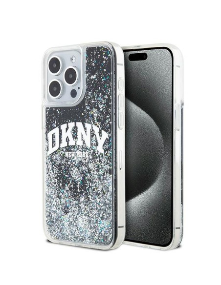 Etui DKNY Liquid Glitter Big Logo na iPhone 13 Pro Max - czarne Etui DKNY Liquid Glitter Big Logo na iPhone 13 Pro Max - czarne
