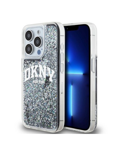 Etui DKNY Liquid Glitter Big Logo na iPhone 14 Pro - czarne