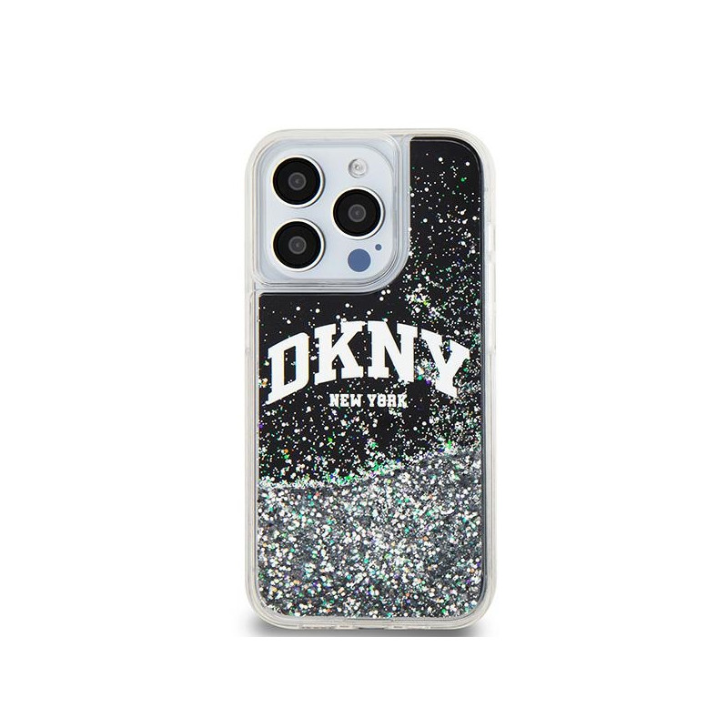 Etui DKNY Liquid Glitter Big Logo na iPhone 14 Pro - czarne