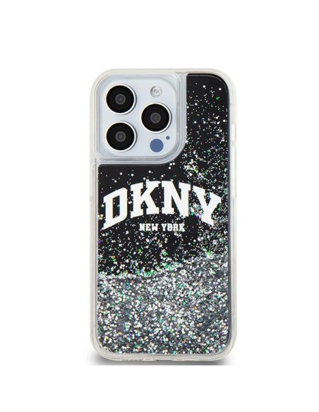 Etui DKNY Liquid Glitter Big Logo na iPhone 14 Pro - czarne