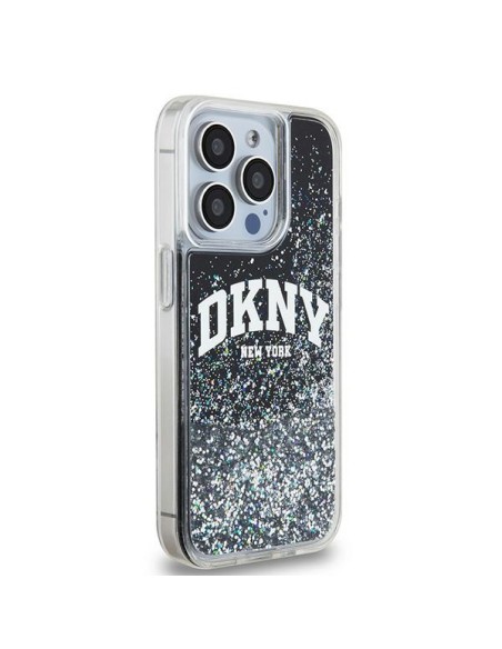 Etui DKNY Liquid Glitter Big Logo na iPhone 14 Pro - czarne