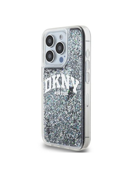 Etui DKNY Liquid Glitter Big Logo na iPhone 15 Pro - czarne Etui DKNY Liquid Glitter Big Logo na iPhone 15 Pro - czarne