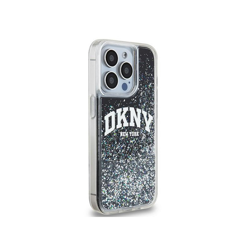 Etui DKNY Liquid Glitter Big Logo na iPhone 15 Pro - czarne