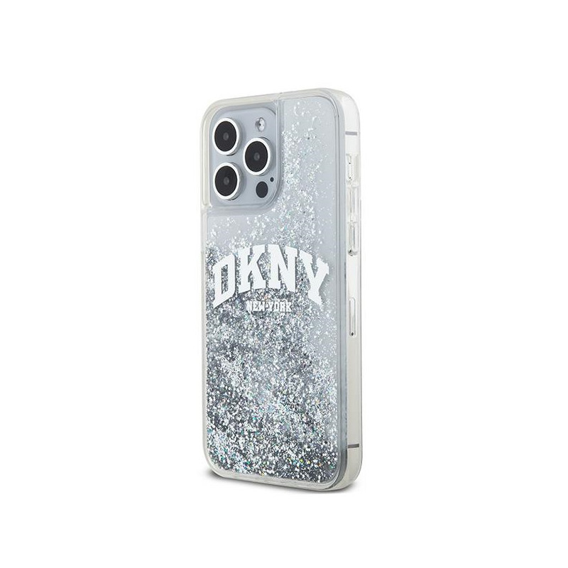 Etui DKNY Liquid Glitter Big Logo na iPhone 15 Pro - białe