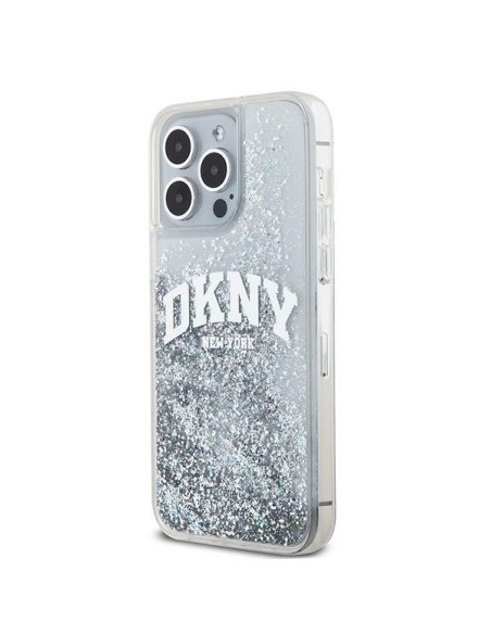 Etui DKNY Liquid Glitter Big Logo na iPhone 15 Pro - białe Etui DKNY Liquid Glitter Big Logo na iPhone 15 Pro - białe