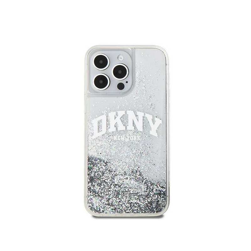 Etui DKNY Liquid Glitter Big Logo na iPhone 15 Pro - białe