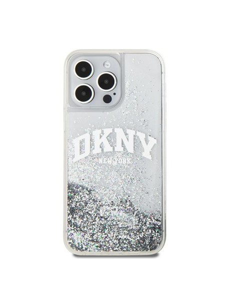 Etui DKNY Liquid Glitter Big Logo na iPhone 15 Pro - białe Etui DKNY Liquid Glitter Big Logo na iPhone 15 Pro - białe