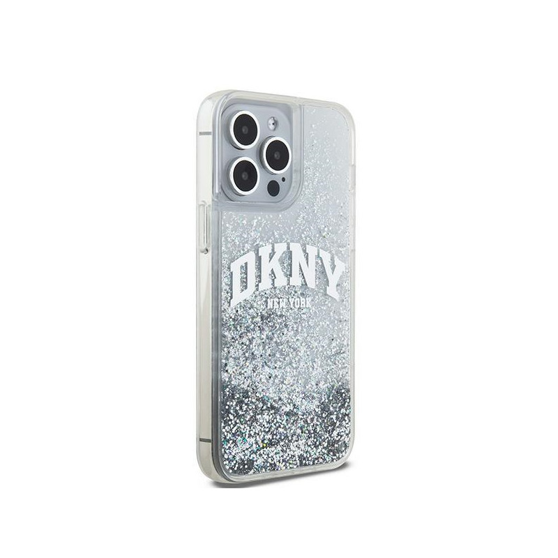 Etui DKNY Liquid Glitter Big Logo na iPhone 15 Pro - białe