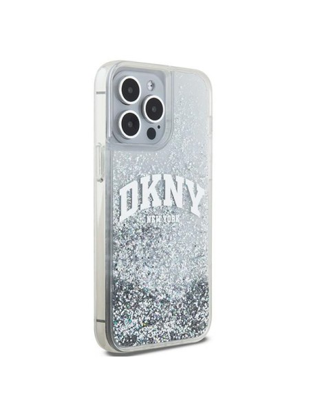 Etui DKNY Liquid Glitter Big Logo na iPhone 15 Pro - białe Etui DKNY Liquid Glitter Big Logo na iPhone 15 Pro - białe