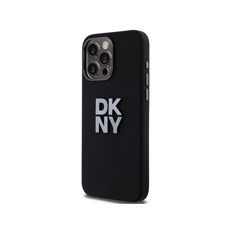 Etui DKNY Liquid Silicone Metal Logo na iPhone 15 Pro - czarne