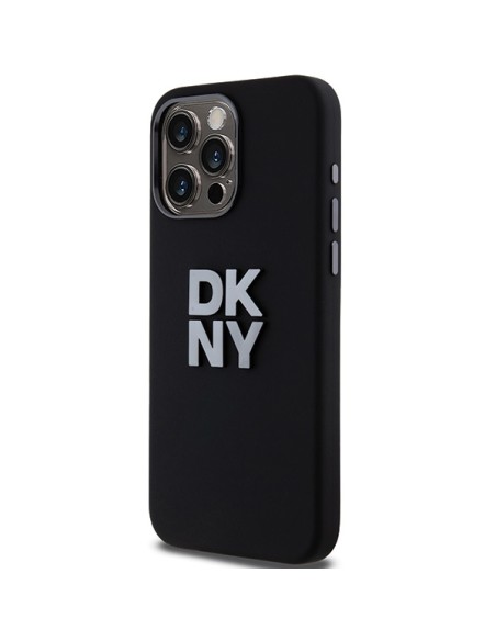 Etui DKNY Liquid Silicone Metal Logo na iPhone 15 Pro - czarne Etui DKNY Liquid Silicone Metal Logo na iPhone 15 Pro - czarne