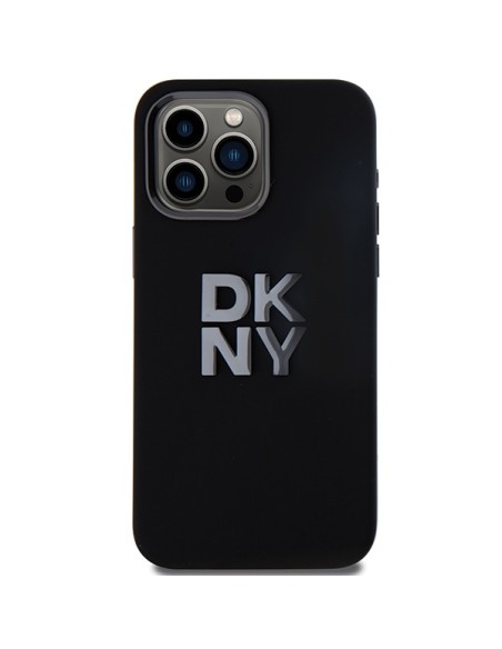 Etui DKNY Liquid Silicone Metal Logo na iPhone 15 Pro - czarne Etui DKNY Liquid Silicone Metal Logo na iPhone 15 Pro - czarne