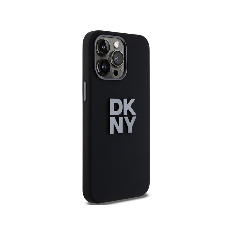Etui DKNY Liquid Silicone Metal Logo na iPhone 15 Pro - czarne