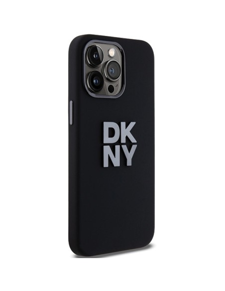 Etui DKNY Liquid Silicone Metal Logo na iPhone 15 Pro - czarne Etui DKNY Liquid Silicone Metal Logo na iPhone 15 Pro - czarne