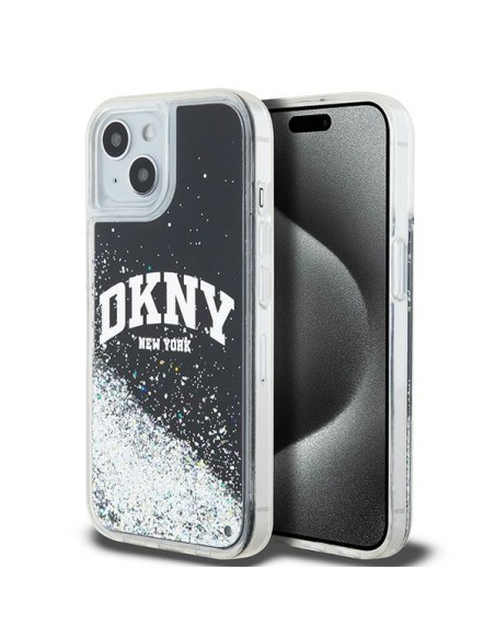 Etui DKNY Liquid Glitter Big Logo na iPhone 15 / 14 / 13 - czarne Etui DKNY Liquid Glitter Big Logo na iPhone 15 / 14 / 13 - czarne