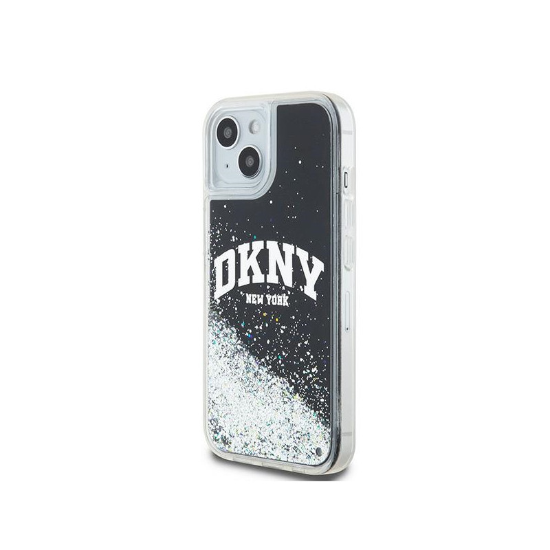 Etui DKNY Liquid Glitter Big Logo na iPhone 15 / 14 / 13 - czarne