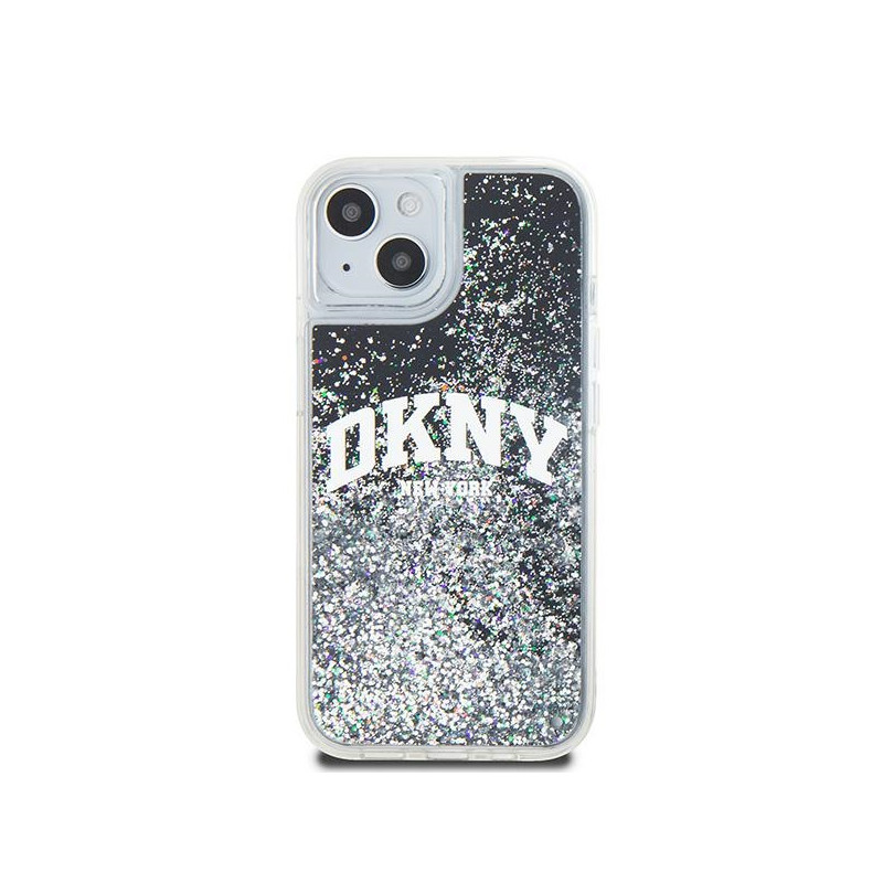 Etui DKNY Liquid Glitter Big Logo na iPhone 15 / 14 / 13 - czarne
