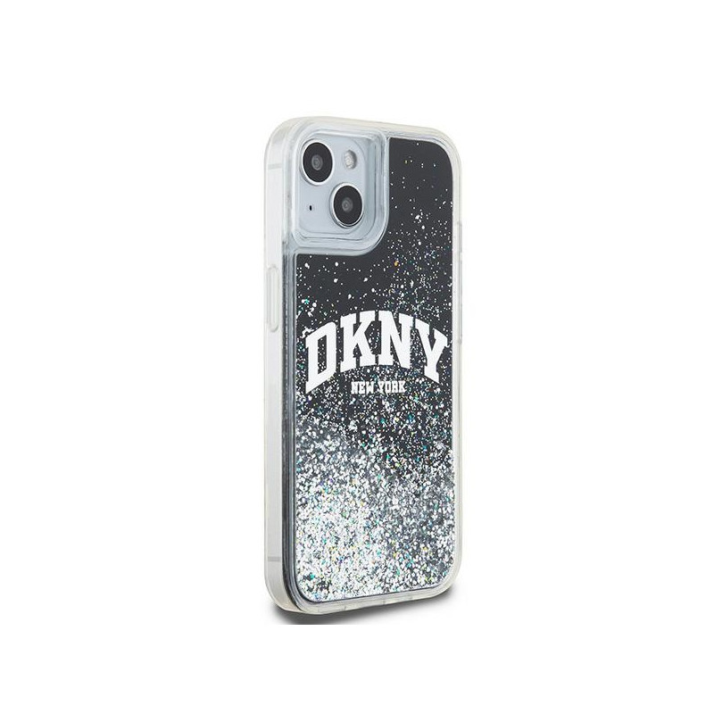 Etui DKNY Liquid Glitter Big Logo na iPhone 15 / 14 / 13 - czarne