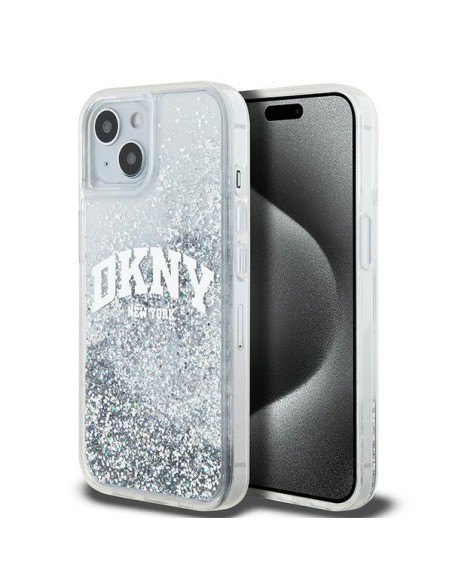 Etui DKNY Liquid Glitter Big Logo na iPhone 15 / 14 / 13 - białe Etui DKNY Liquid Glitter Big Logo na iPhone 15 / 14 / 13 - białe