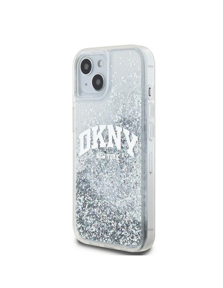 Etui DKNY Liquid Glitter Big Logo na iPhone 15 / 14 / 13 - białe Etui DKNY Liquid Glitter Big Logo na iPhone 15 / 14 / 13 - białe