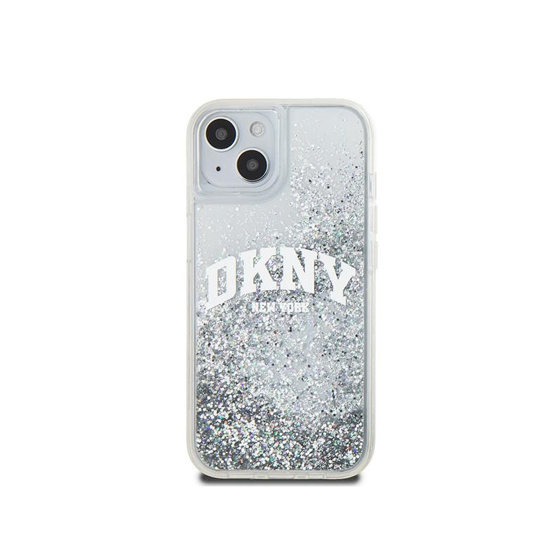 Etui DKNY Liquid Glitter Big Logo na iPhone 15 / 14 / 13 - białe