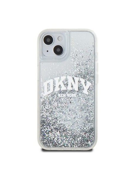 Etui DKNY Liquid Glitter Big Logo na iPhone 15 / 14 / 13 - białe Etui DKNY Liquid Glitter Big Logo na iPhone 15 / 14 / 13 - białe